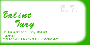balint tury business card